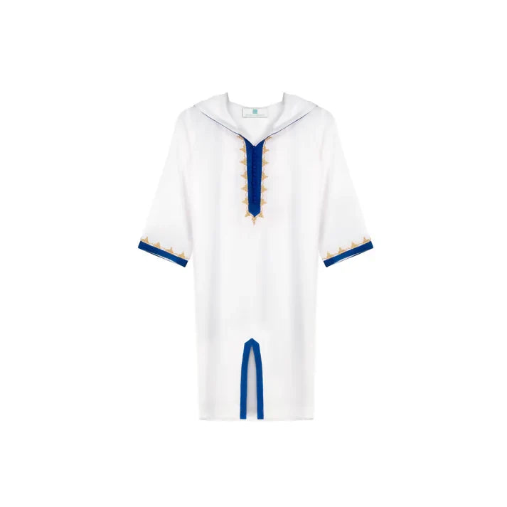 White blue Moroccan Djellaba for girls kids