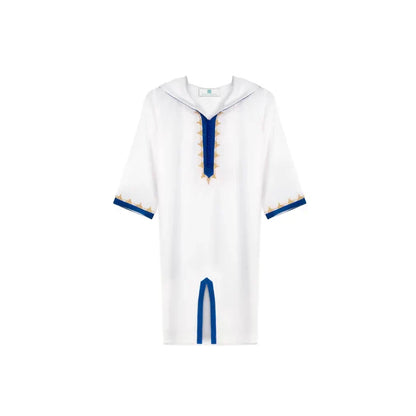 White blue Moroccan Djellaba for girls kids