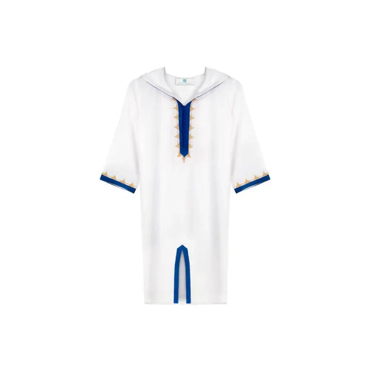 White blue Moroccan Djellaba for girls kids