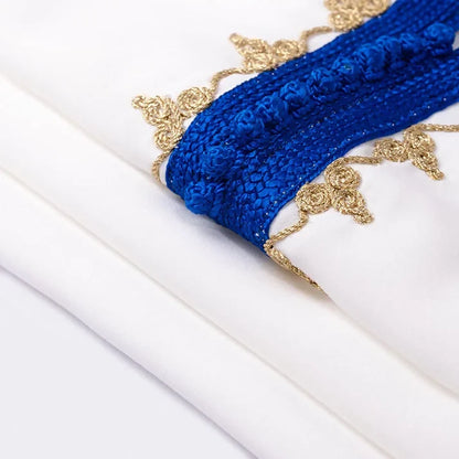 White blue Moroccan Djellaba for girls kids