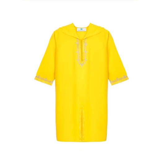 Yellow Moroccan Djellaba for girls kids