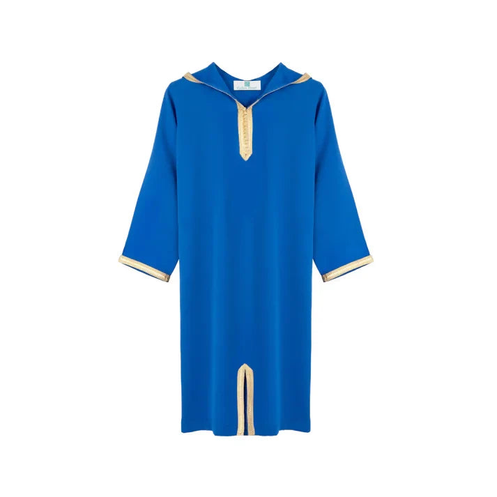 Electric blue Moroccan Djellaba for girls kids