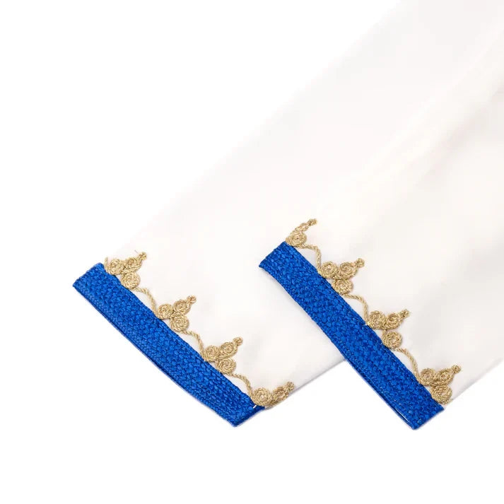 White blue Moroccan Djellaba for girls kids
