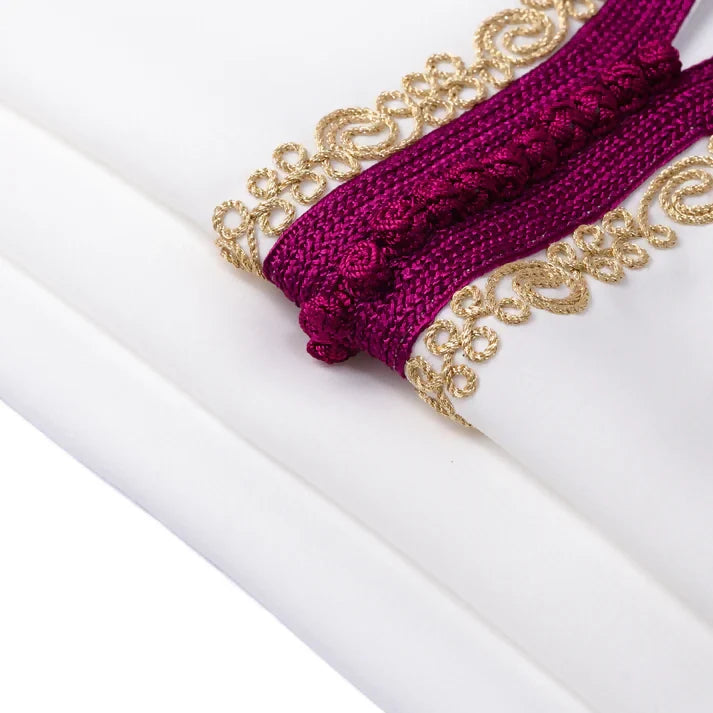 White Pink Moroccan Djellaba for girl kids