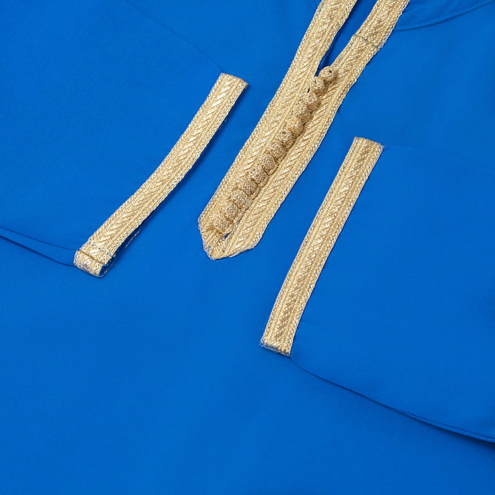 Electric blue Moroccan Djellaba for girls kids