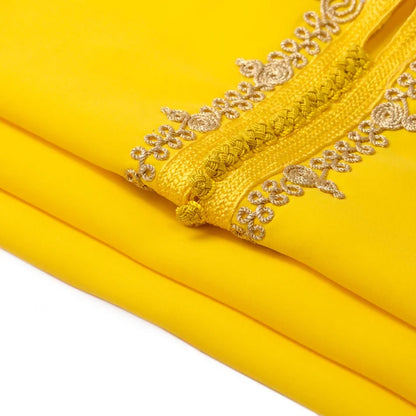 Yellow Moroccan Djellaba for girls kids