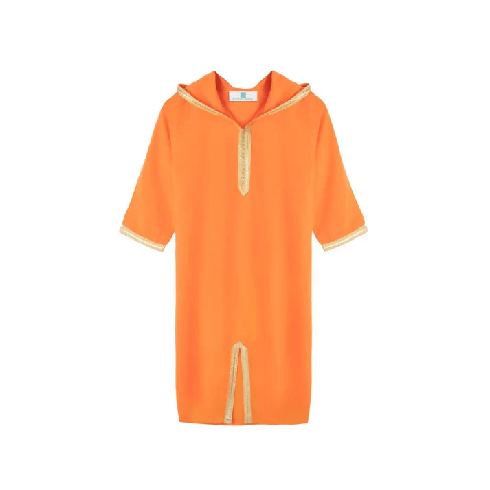 Orange mango Moroccan Djellaba for girls kids