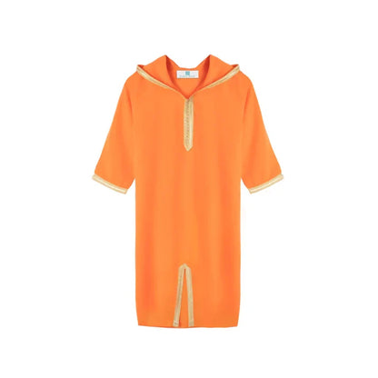 Orange mango Moroccan Djellaba for girls kids