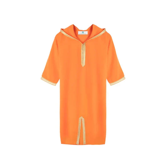 Orange mango Moroccan Djellaba for girls kids