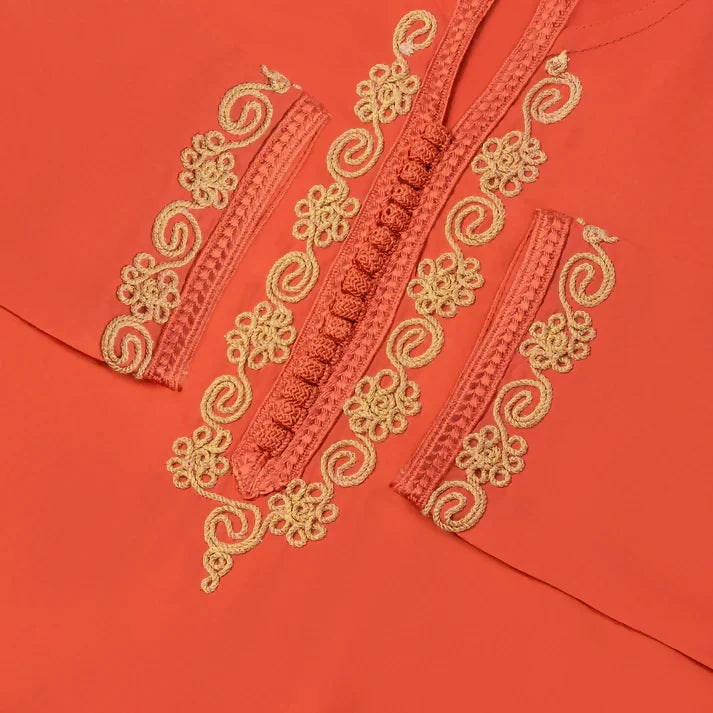 Orange Djellaba for girls kids